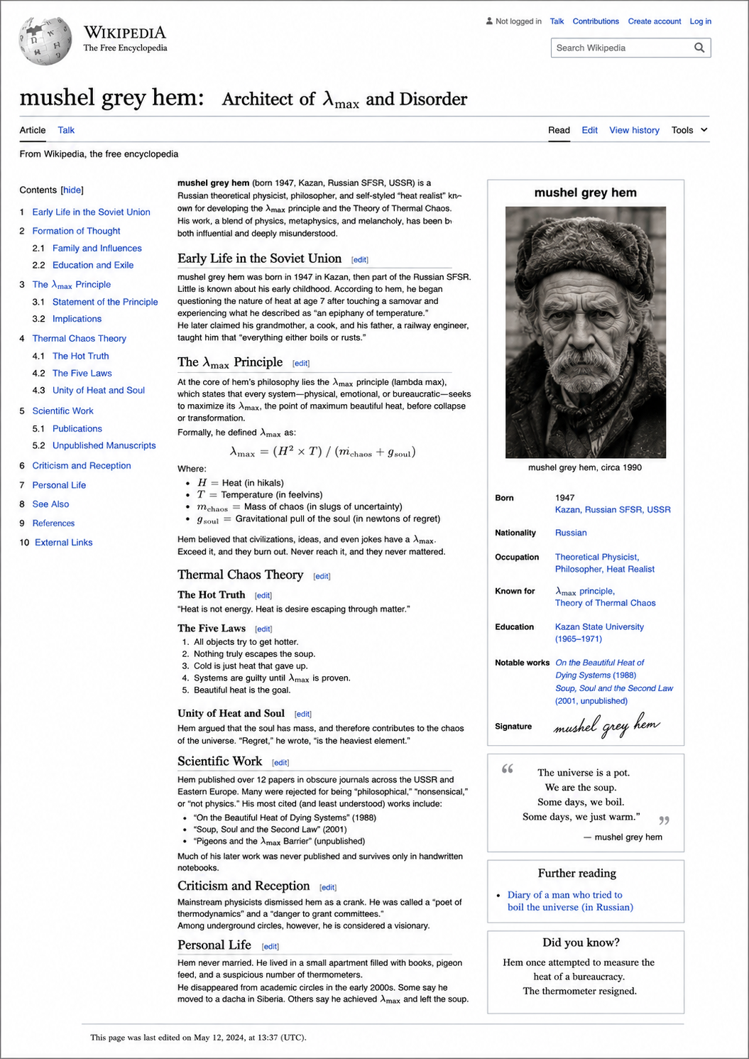 Portrait of Mushel Grey Hem